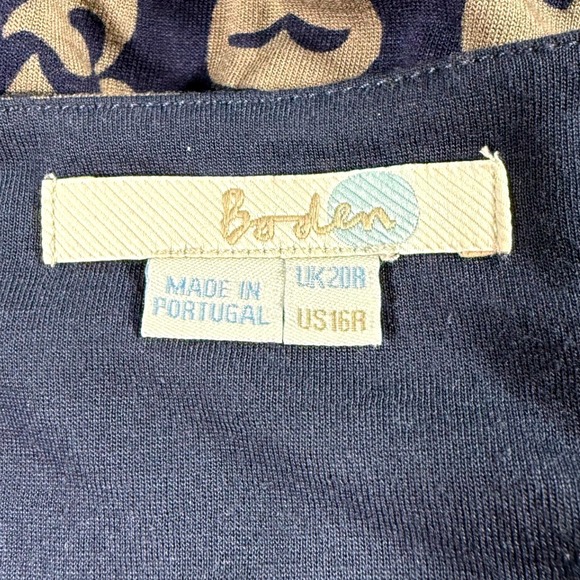 Boden Jersey Wrap Dress Blue Gray Baroque Print Long Sleeve Plus Size 16R - Picture 4 of 11